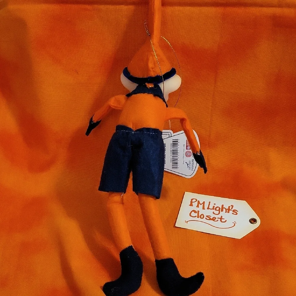PixiFans Auburn University Orange and Blue Plush Elf Toy New Ornament